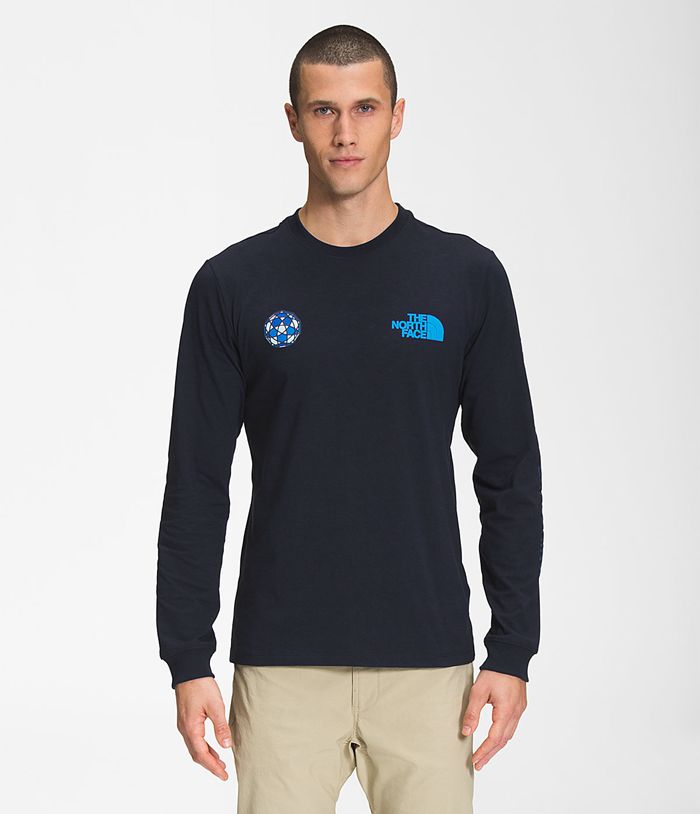 The North Face T-Shirts IC Long Sleeve Navy - Mens - Thailand ZAFHC-5087